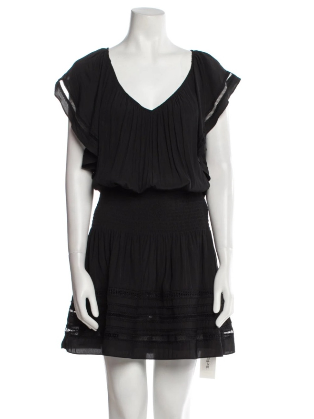 Ramy Brook Black Mini Dress with Flutter Sleeves